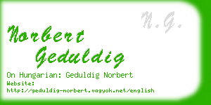 norbert geduldig business card